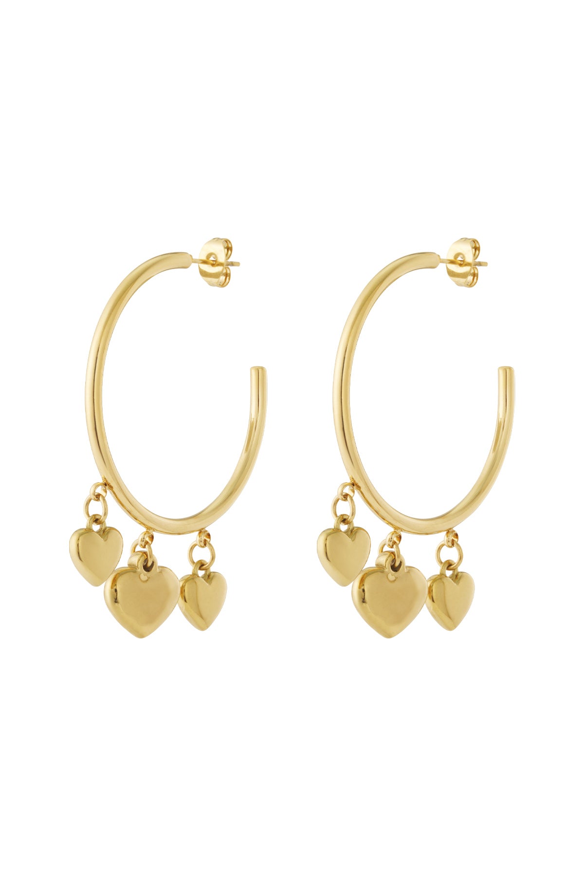 Damen Creolen Herzform | Edelstahl | Gold & Silber