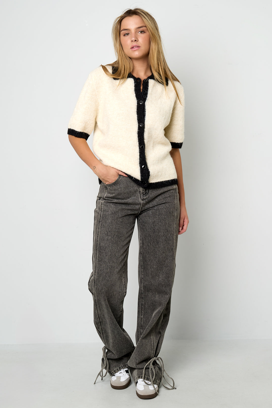 damen strickjacke farbkontrast | polyester | mehrfarbig