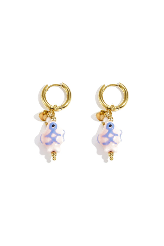Damen Ohrringe Romantisch Roségold | Edelstahl | Rosa & Orange