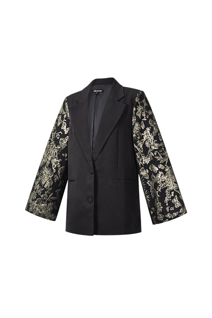 Gewebte Polyesterfasern Damenanzug Eleganter Blumenmuster 3-teiliges Set