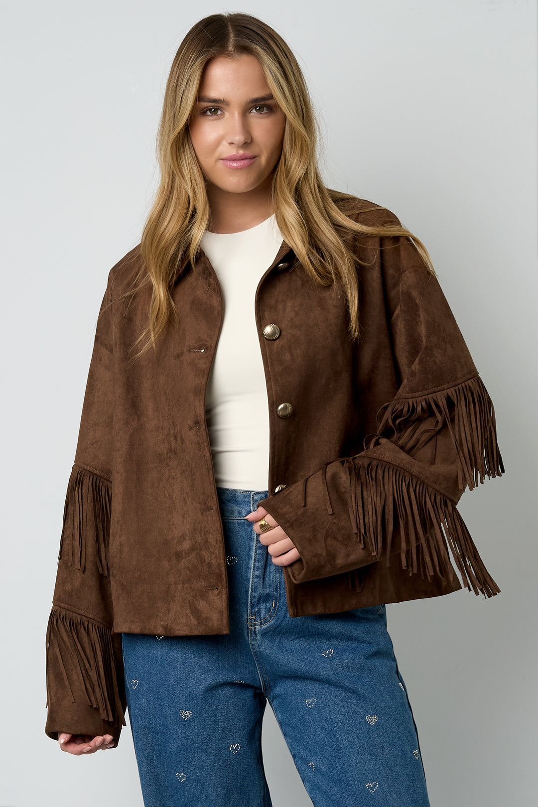 gewebte polyesterfaser damen-bluse casual einfarbig herbst/winter fransen-detail