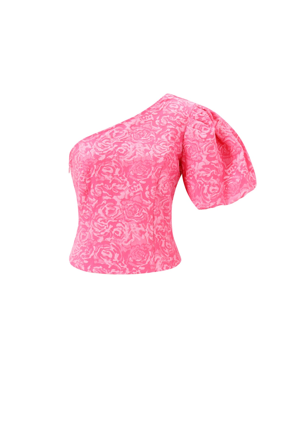 Damen Top Ein-Schulter Blumendruck | Polyester | Mehrfarbig