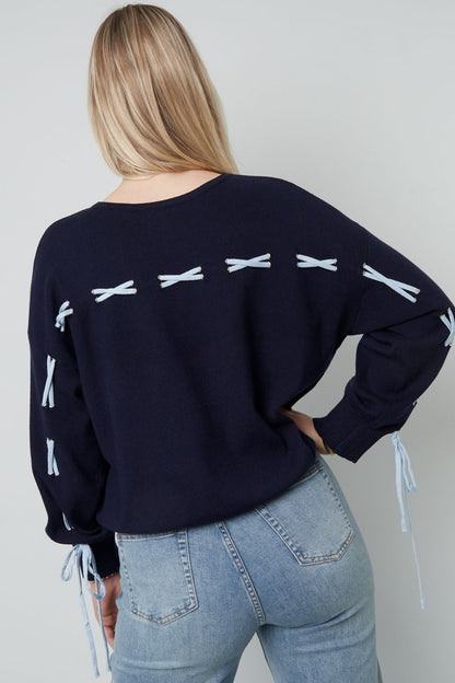 Damen Pullover Viskose Farbkontrast | Viskose | Mehrfarbig