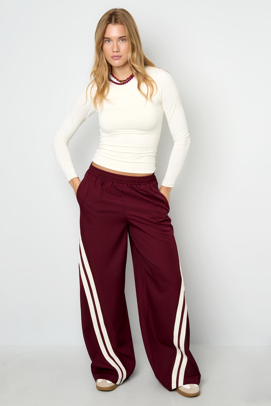 Damen Hose Gestreift | Polyester | Mehrfarbig