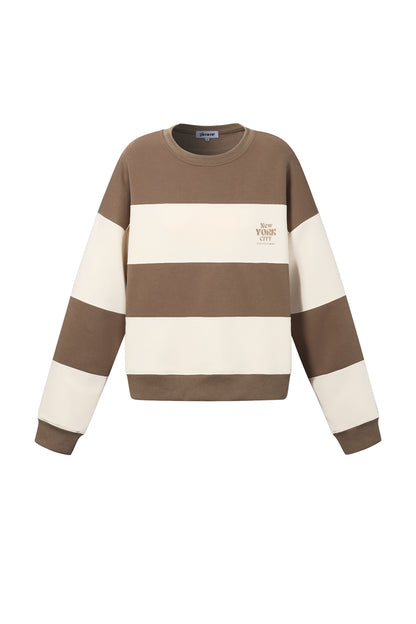 Damen Pullover Streifen Strick | Baumwolle | Mehrfarbig