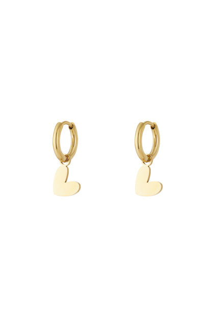 Damen Herzohrringe Klar | Edelstahl | Gold & Silber