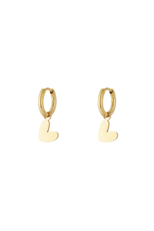 Damen Herzohrringe Klar | Edelstahl | Gold & Silber