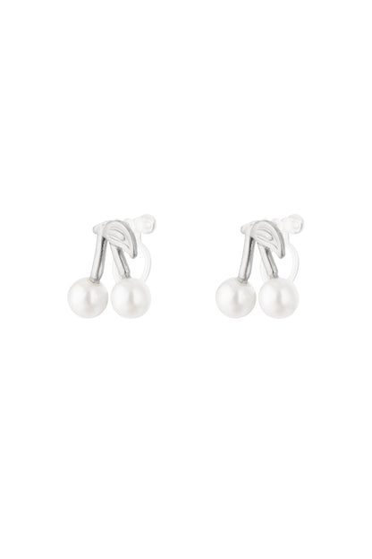 Damen Ohrclips Kirsche 14K | Edelstahl vergoldet | Goldfarbe