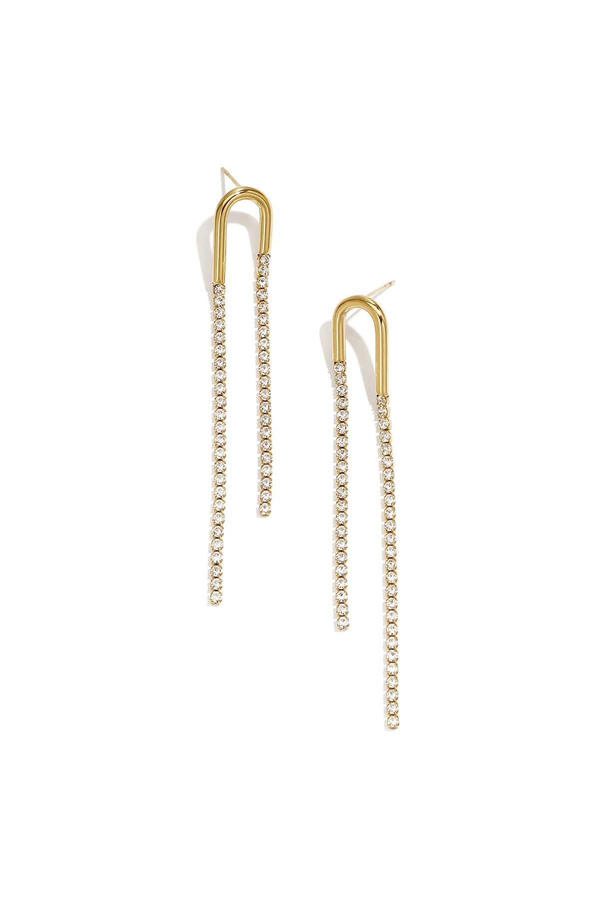 Ohrhänger aus Edelstahl mit Kette, schlicht, ideal für festliche Anlässe/Partys, schlichte Serie, Damenschmuck
