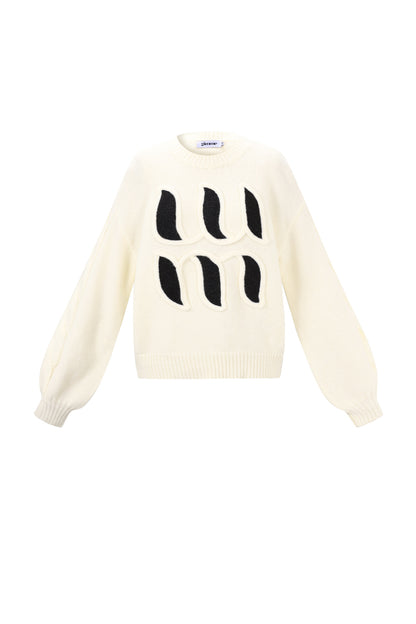 Damen Strickpullover Buchstaben Janna | Polyester | Mehrfarbig