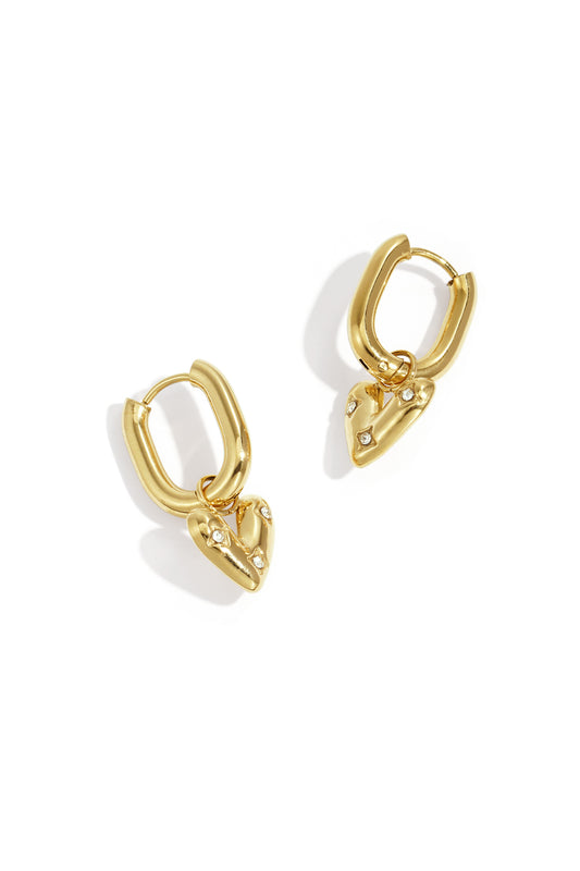 Damen Ohrringe Club Spice Herz | Edelstahl | Goldfarbe