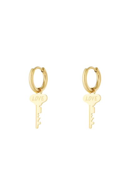 Damen Ohrringe Schlüssel der Liebe | Edelstahl | Gold & Silber