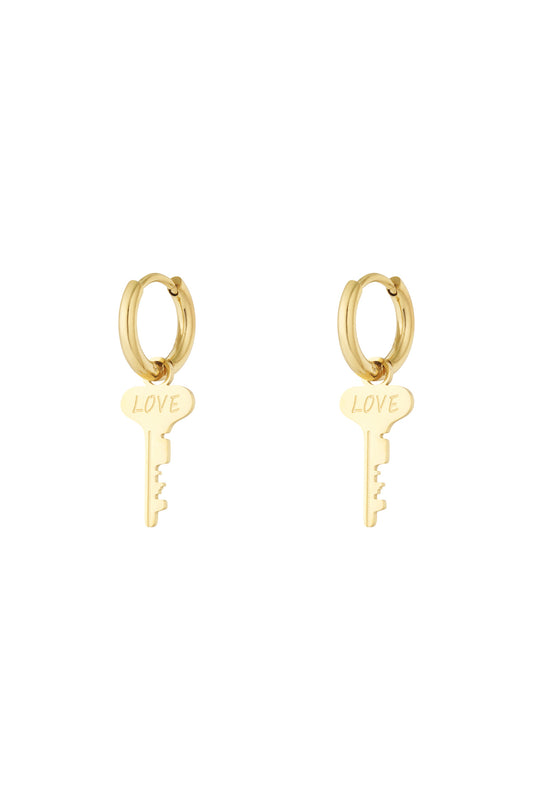 Damen Ohrringe Schlüssel der Liebe | Edelstahl | Gold & Silber
