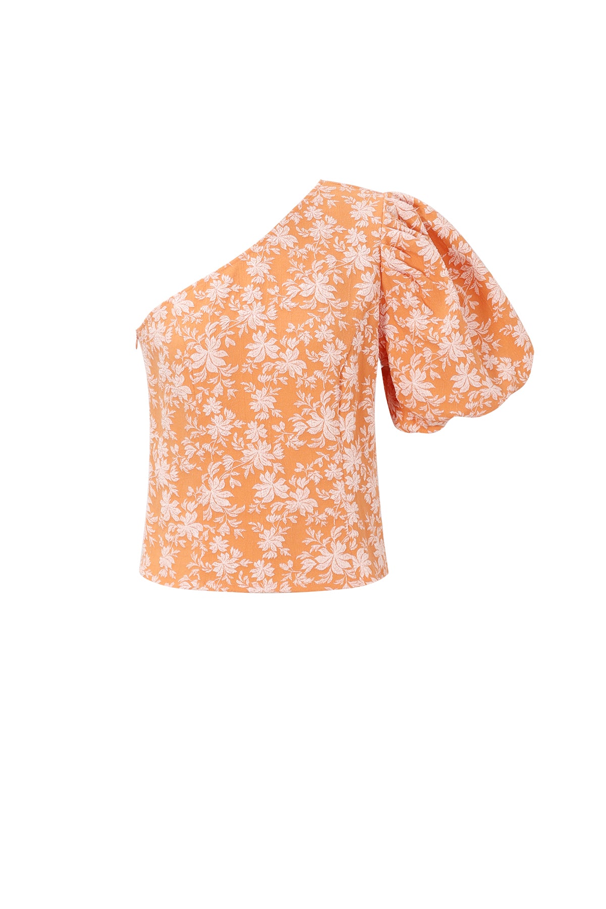 einseitig schulterfreies blumen-top