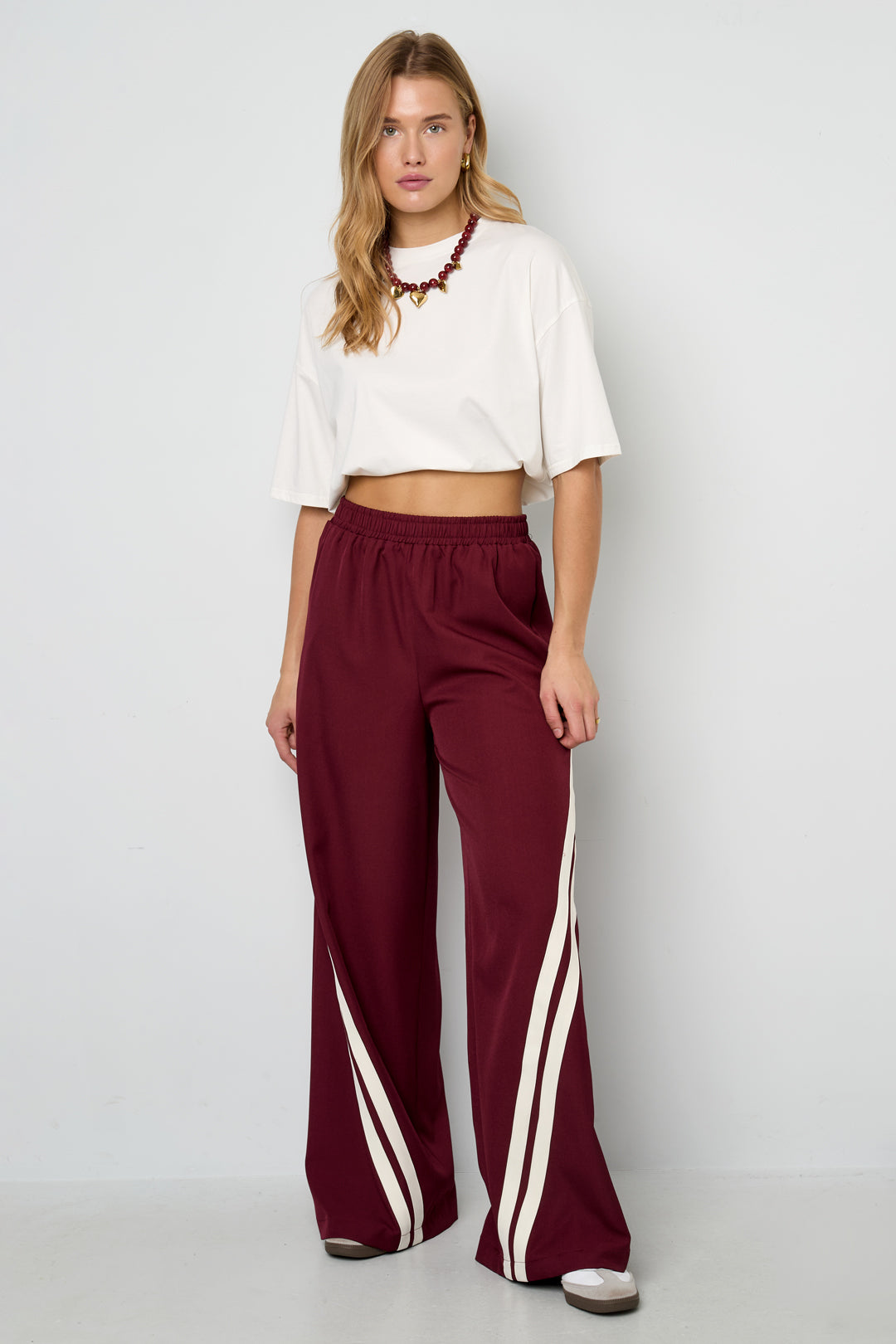 damen hose gestreift | polyester | mehrfarbig