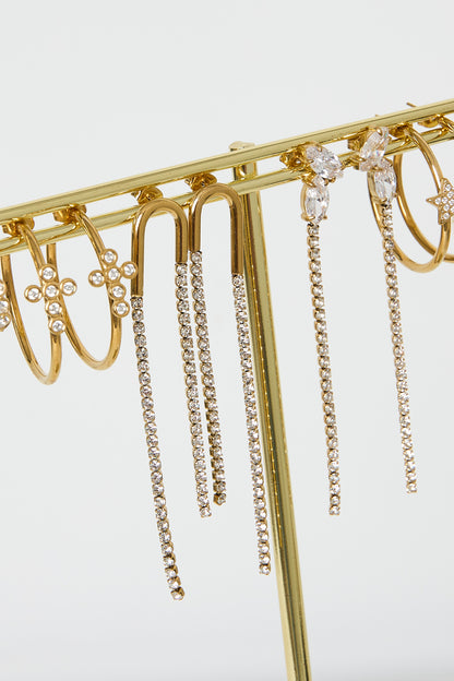 Ohrhänger aus Edelstahl mit Kette, schlicht, ideal für festliche Anlässe/Partys, schlichte Serie, Damenschmuck