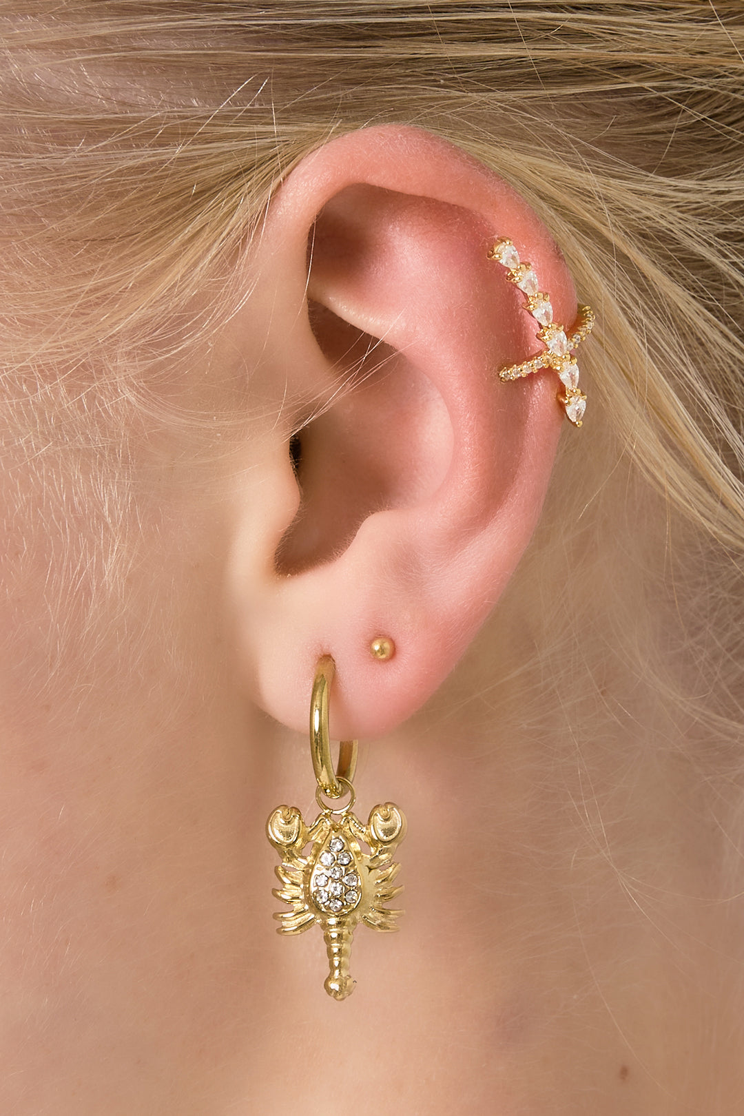 damen ohrringe scorpio strass | edelstahl | gold & silber