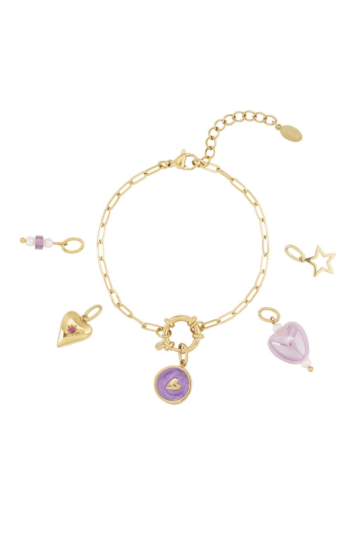 lila herz diy armband