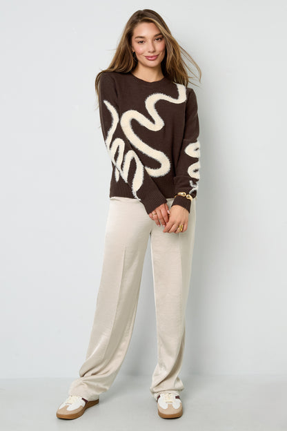 Damen Strickpullover Luxus | Polyester | Mehrfarbig