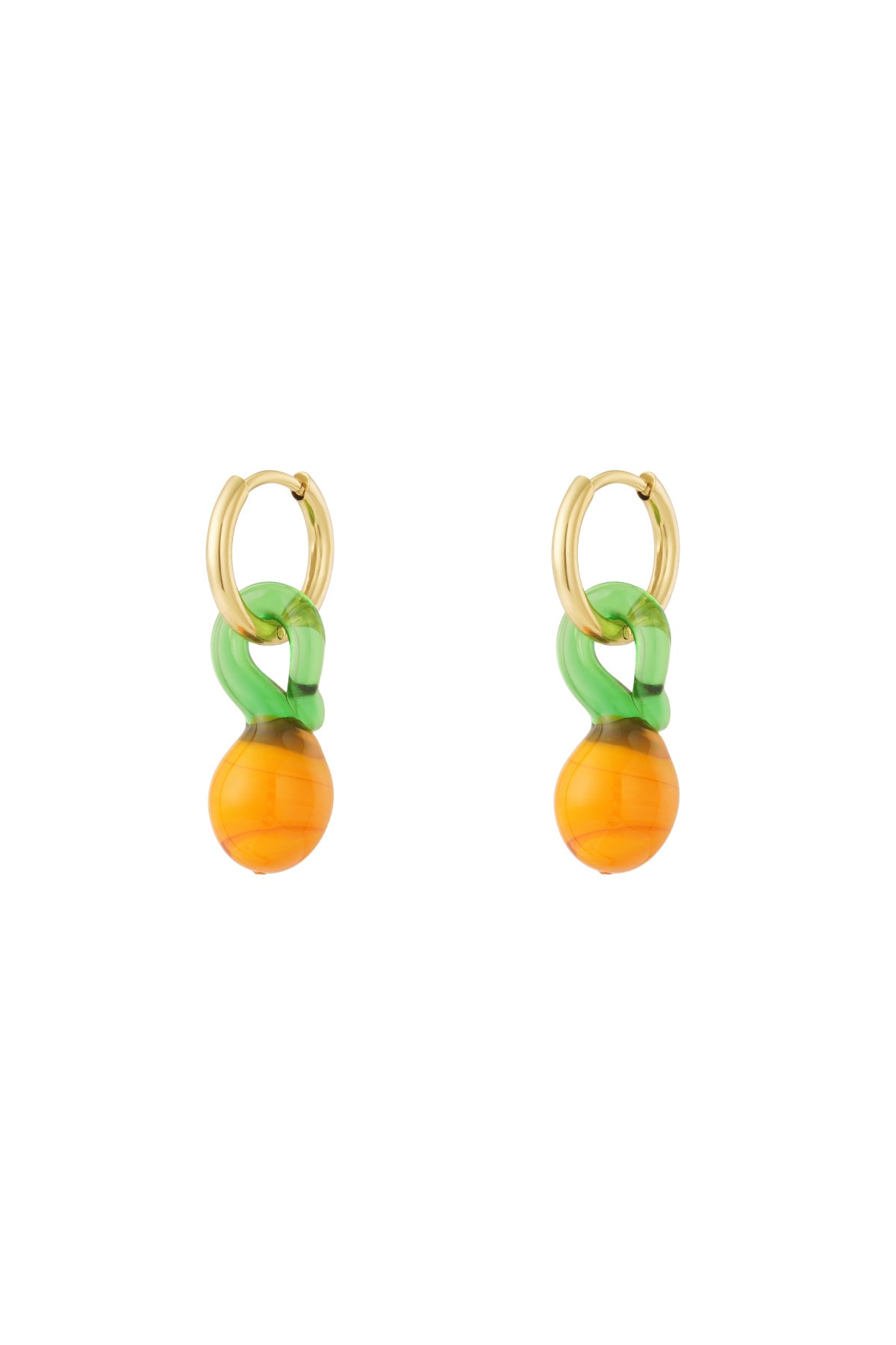 damen ohrringe orangenblüte 14k | edelstahl vergoldet | orange