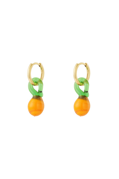 Damen Ohrringe Orangenblüte 14K | Edelstahl vergoldet | Orange