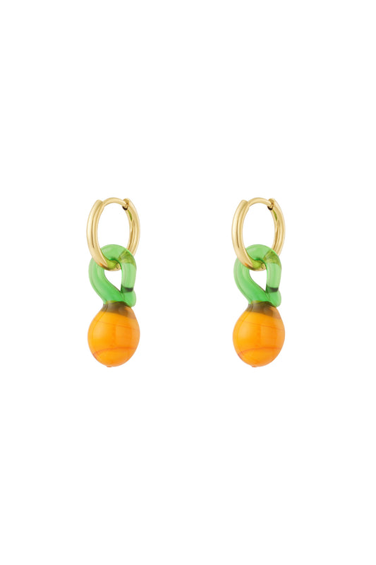 Damen Ohrringe Orangenblüte 14K | Edelstahl vergoldet | Orange