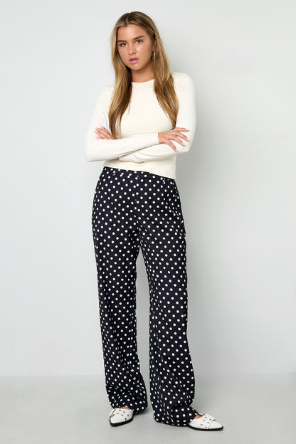 Damen Hose Punkte Muster | Polyester | Mehrfarbig