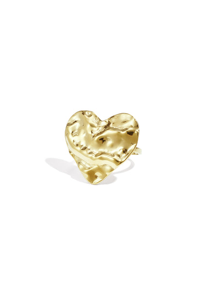 Damen Ring Herz Strukturiert | Edelstahl | Goldfarbe & Silberfarbe