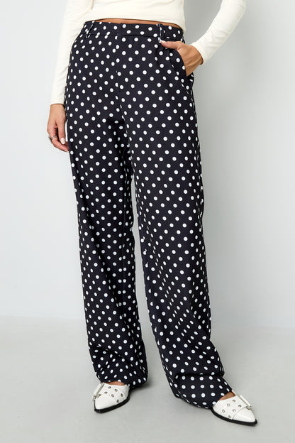 Damen Hose Punkte Muster | Polyester | Mehrfarbig
