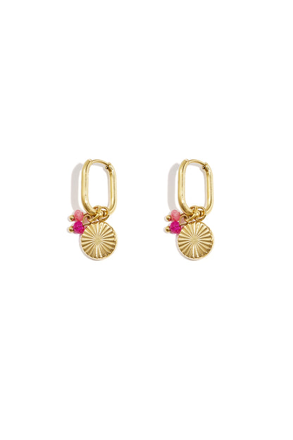 Damen Ohrringe Sommersonne Roségold | Edelstahl | Rosa & Lila