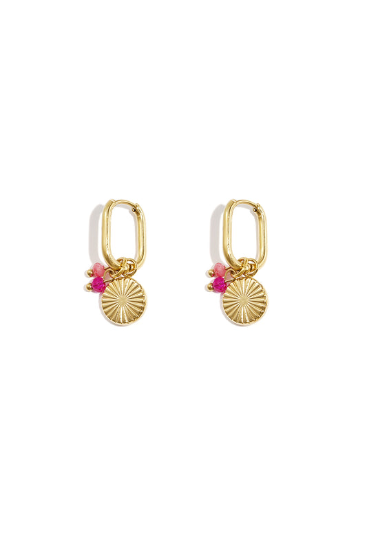 Damen Ohrringe Sommersonne Roségold | Edelstahl | Rosa & Lila