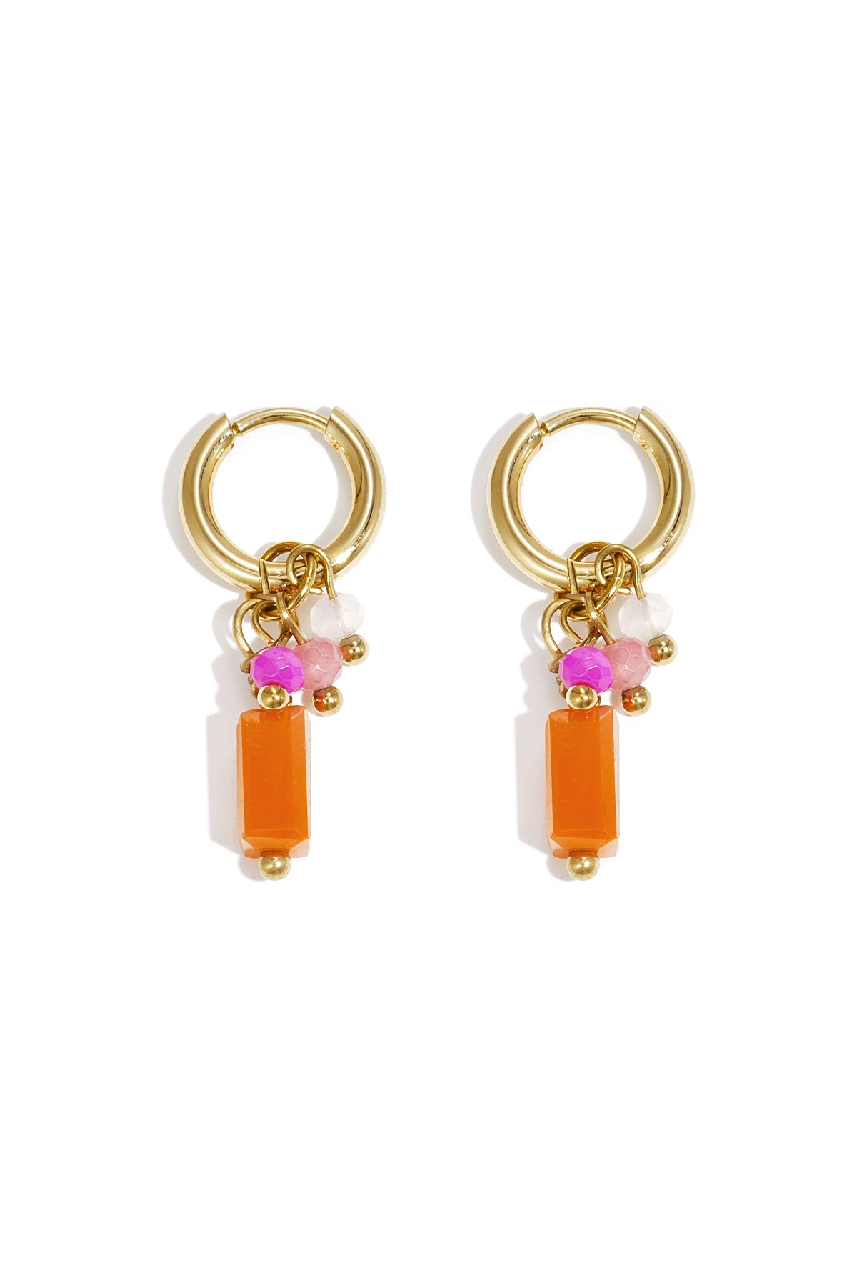 damen ohrringe perle schleife romantisch | edelstahl | orange & hellrosa & blau