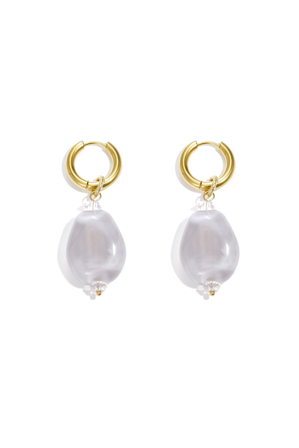 Damen Ohrringe Asymmetrisch Perle Kristall | Harz | Rosenrot & Blau & Gelb