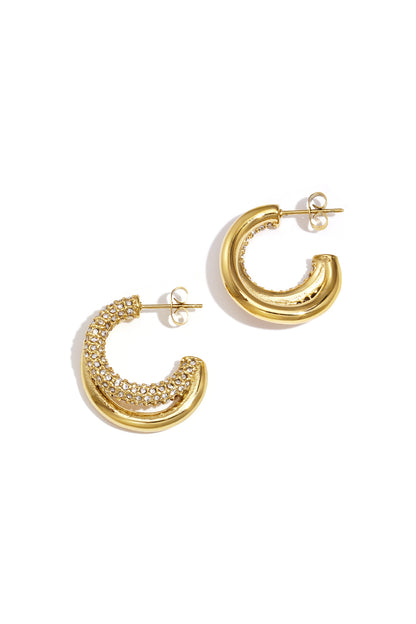 Damen Creolen Kreis Casual | Edelstahl | Goldfarbe & Silberfarbe