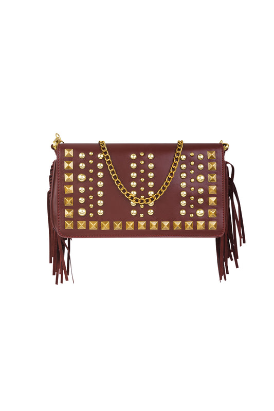 Damen Schultertasche Geometrisch Punk | PU-Leder