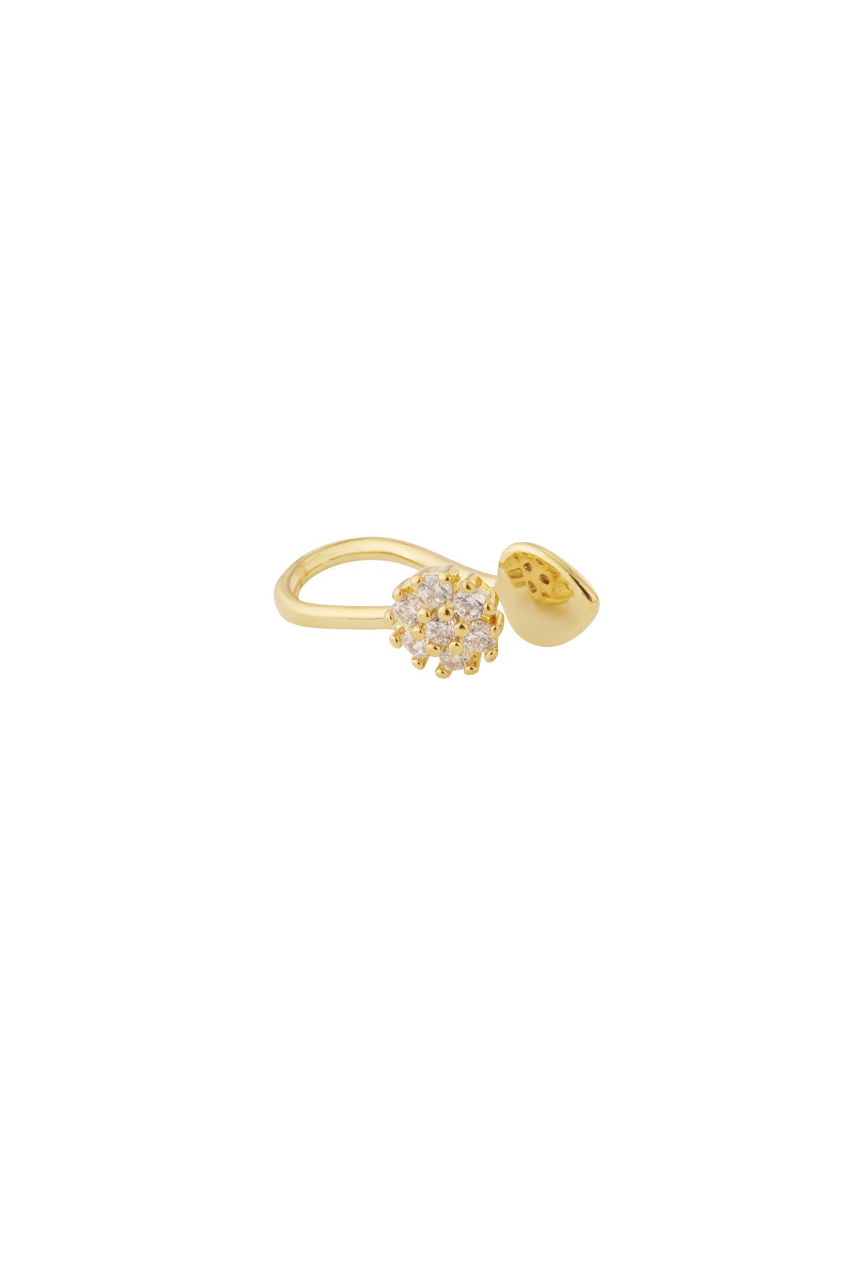 damen ear cuff & nasenmanschette blume zirkon limitiert | kupfer | goldfarbe & silberfarbe