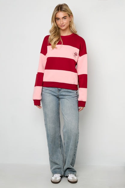 Damen Pullover Streifen Strick | Baumwolle | Mehrfarbig