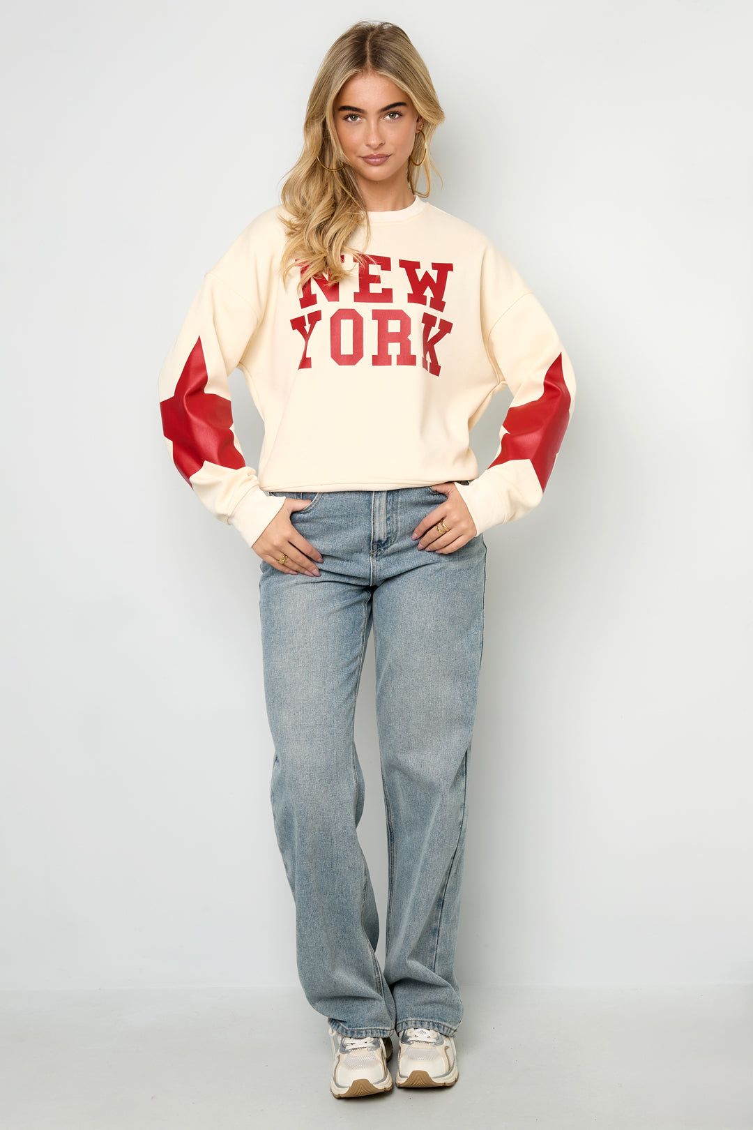 Damen Pullover New York Stern | Baumwolle | Mehrfarbig
