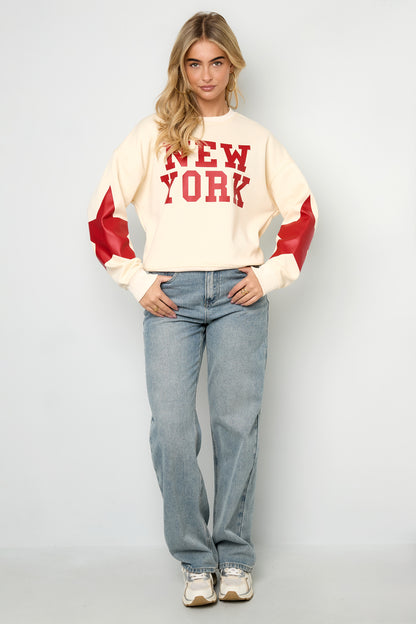Damen Pullover New York Stern | Baumwolle | Mehrfarbig