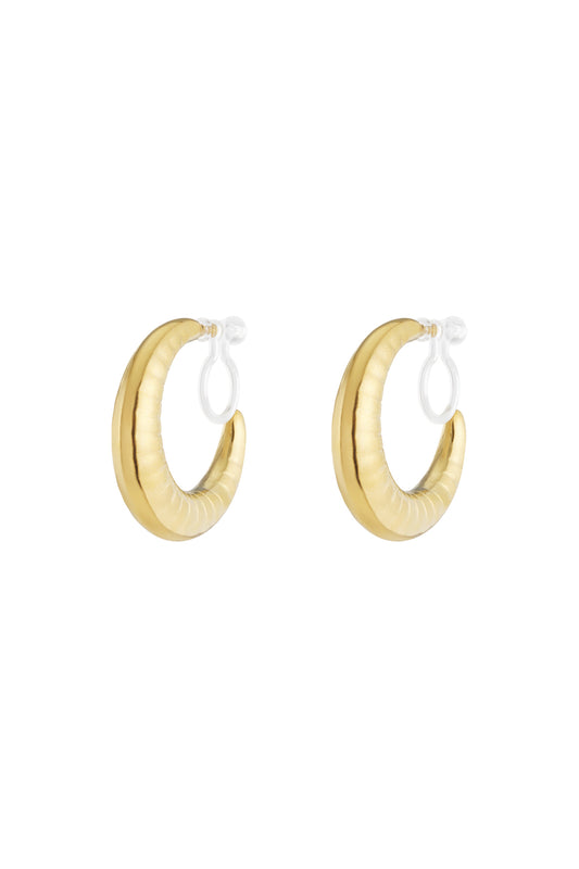 Damen Ohrclips Creole Organisch 14K | Edelstahl vergoldet | Gold & Silber