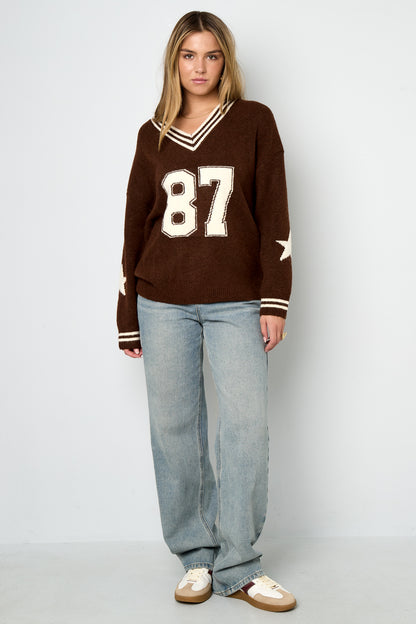 Damen Pullover V-Ausschnitt Farbmuster | Polyester | Mehrfarbig