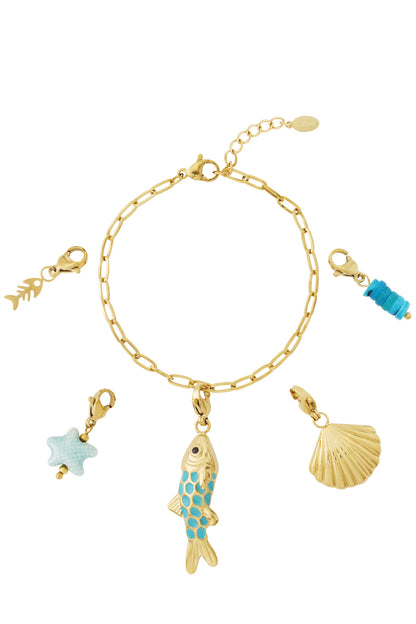 Damen Armband Fisch Motiv | Vergoldet | Goldfarbe