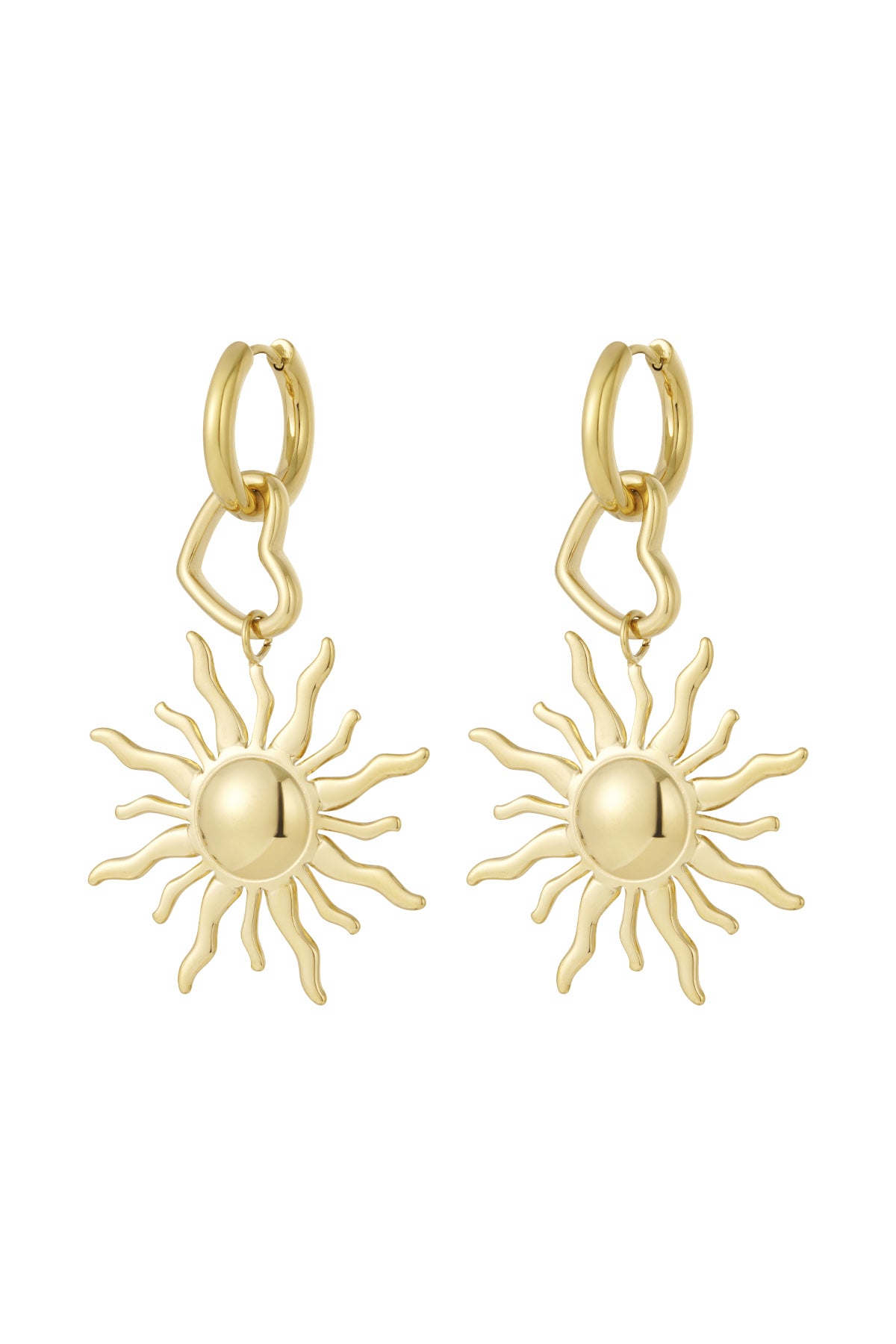 Damen Ohrringe Sonnenmotiv | Edelstahl | Goldfarbe & Silberfarbe