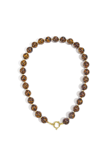 Halsketten mit Acrylperlen, Leopardenmuster, Retro, Alltag, klassische Serie, Damenschmuck, 14 mm