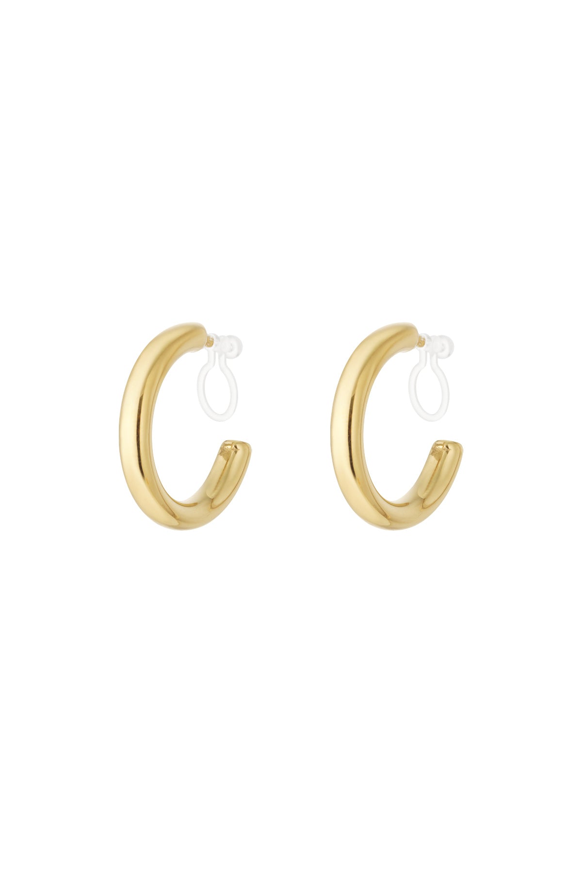 Damen Creolen Clip Vergoldet | Edelstahl | Goldfarbe