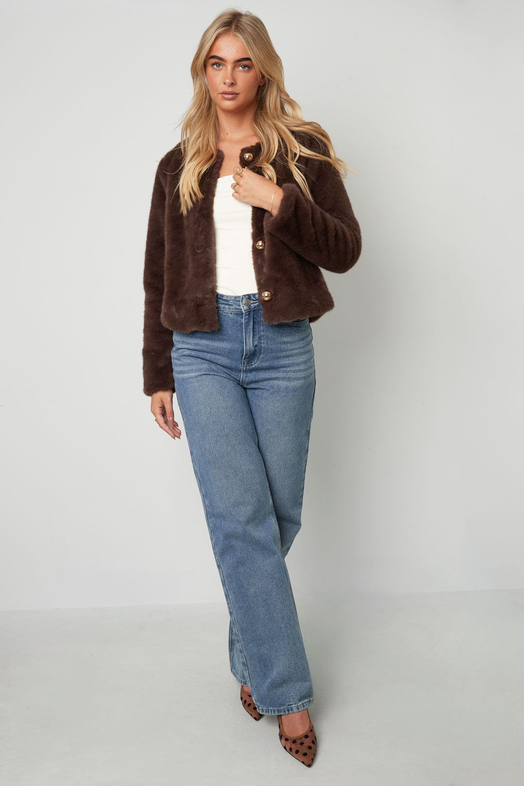damen jacke vollton herbst | polyester | brauntöne