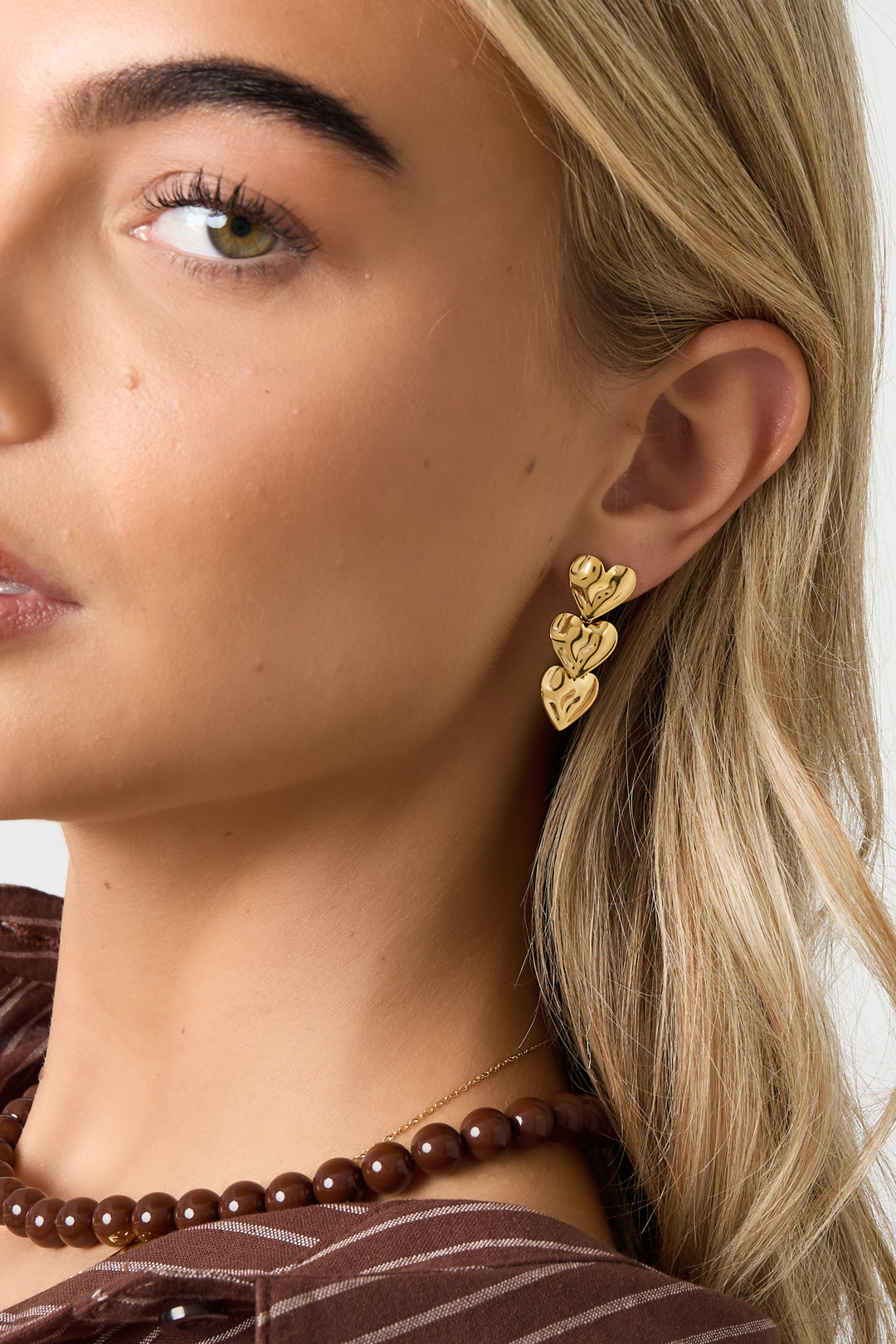 damen ohrringe herz alltagslook | 304s-edelstahl | goldfarbe & silberfarbe