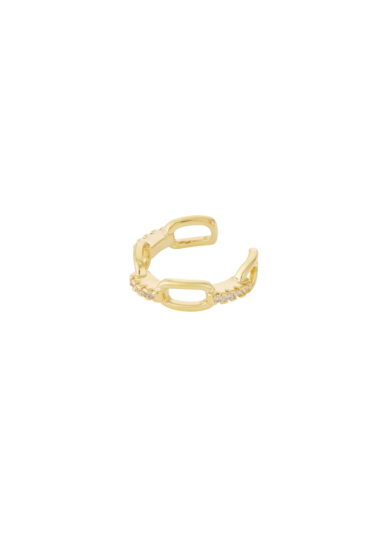 damen ear cuff geometrisch zirkon | kupfer | silberfarbe