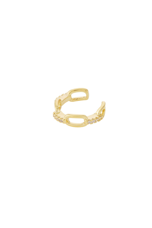 Damen Ear Cuff Geometrisch Zirkon | Kupfer | Silberfarbe