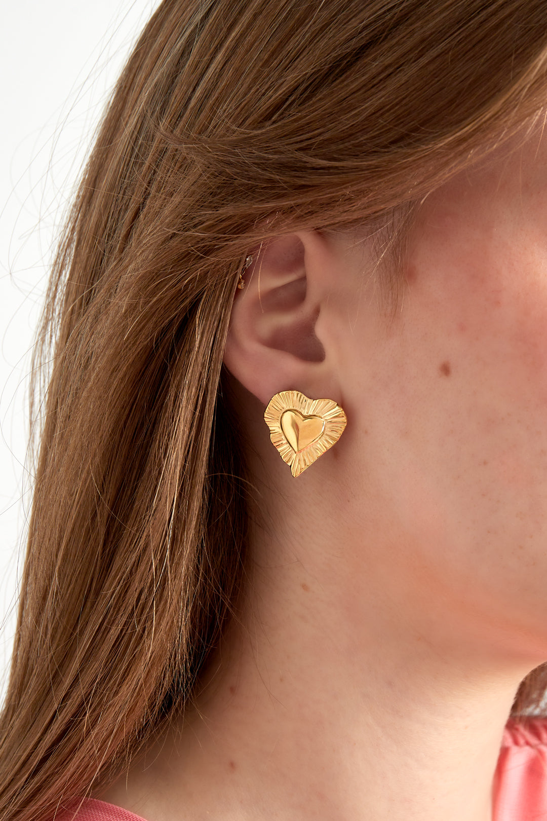 Damen Ohrringe Herzform 14K Zeitlos | Edelstahl 304S | Gold & Silber